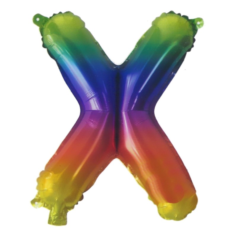 Rainbow Letter X Balloon 35cm | Letter Balloons Party Supplies