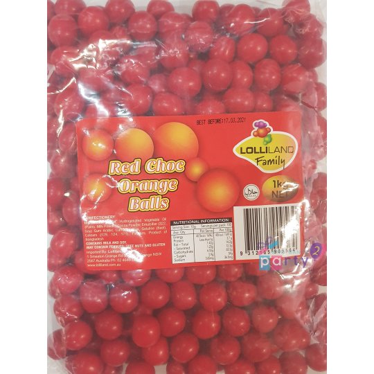 Red Chocolate Orange Balls (1kg) | Discontinued Party Supplies