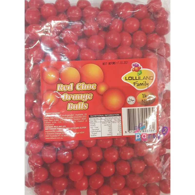 Red Chocolate Orange Balls (1kg) | Discontinued Party Supplies