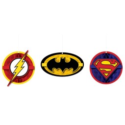 Justice League Honeycomb Decorations (Set of 3) | Justice League Party Supplies