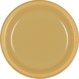 Gold Small Plastic Plates (Pack of 20) | Gold Party Supplies