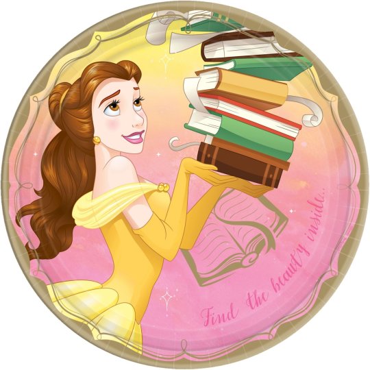 Disney Princess Belle Large Plates (Pack of 8) | Disney Princess Party Supplies