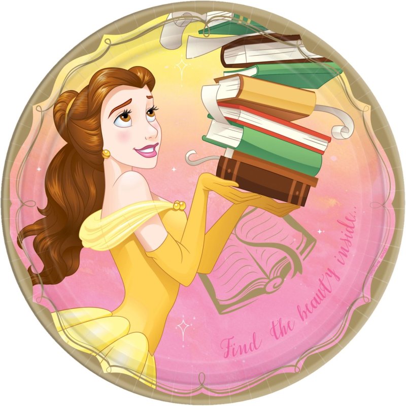 Disney Princess Belle Large Plates (Pack of 8) | Disney Princess Party Supplies