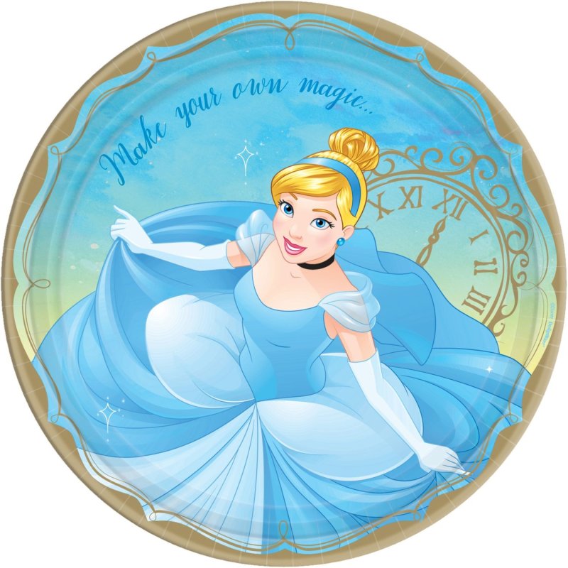 Disney Princess Cinderella Large Plates (Pack of 8) | Disney Princess Party Supplies