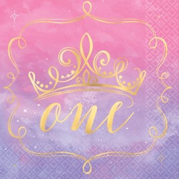 Disney Princess 1st Birthday Large Napkins (Pack of 16) | Disney Princess Party Supplies