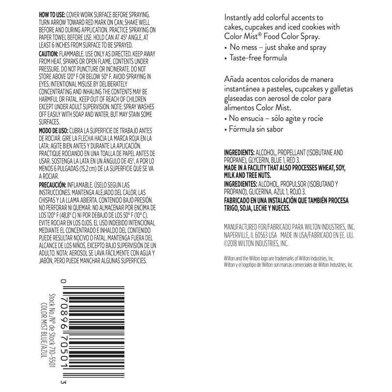 Wilton Colour Mist - Blue - 42g | Edible Food Spray Party Supplies