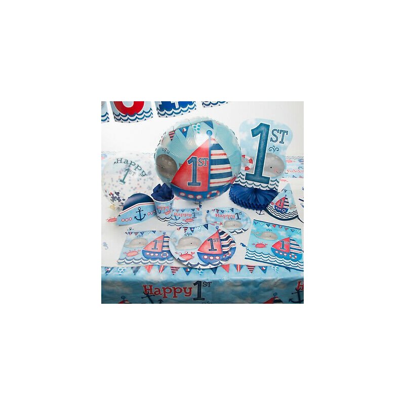 Nautical 1st Birthday Foil Balloon | Nautical 1st Birthday Party Supplies