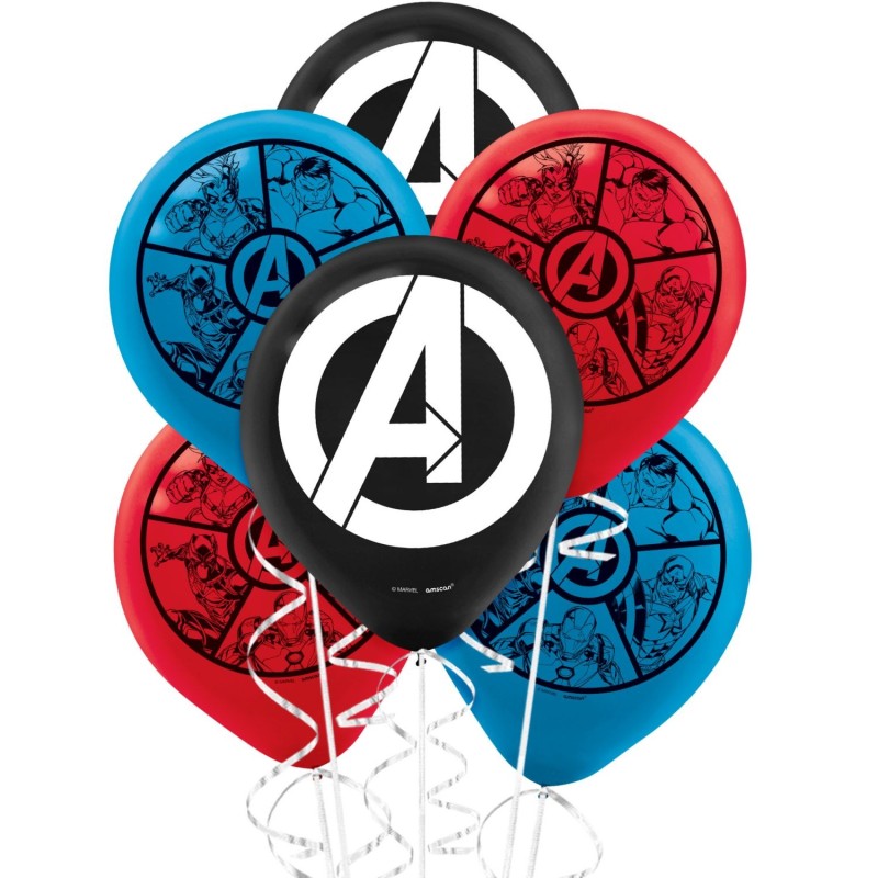 Marvel Avengers Balloons (Pack of 6) - Avengers Party Supplies
