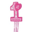 1st Birthday Pink Pull String Pinata | Pinatas Party Supplies