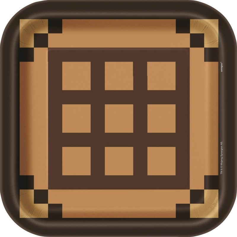 Minecraft Large Plates (Pack of 8) | Minecraft Party Supplies