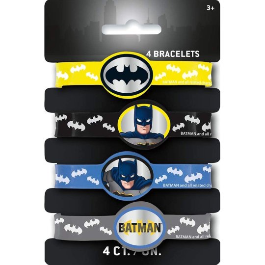 Batman Rubber Wristbands (Pack of 4) | Batman