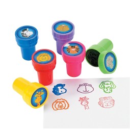 Zoo Animals Stamps (Pack of 12) | Jungle Animals Party Supplies