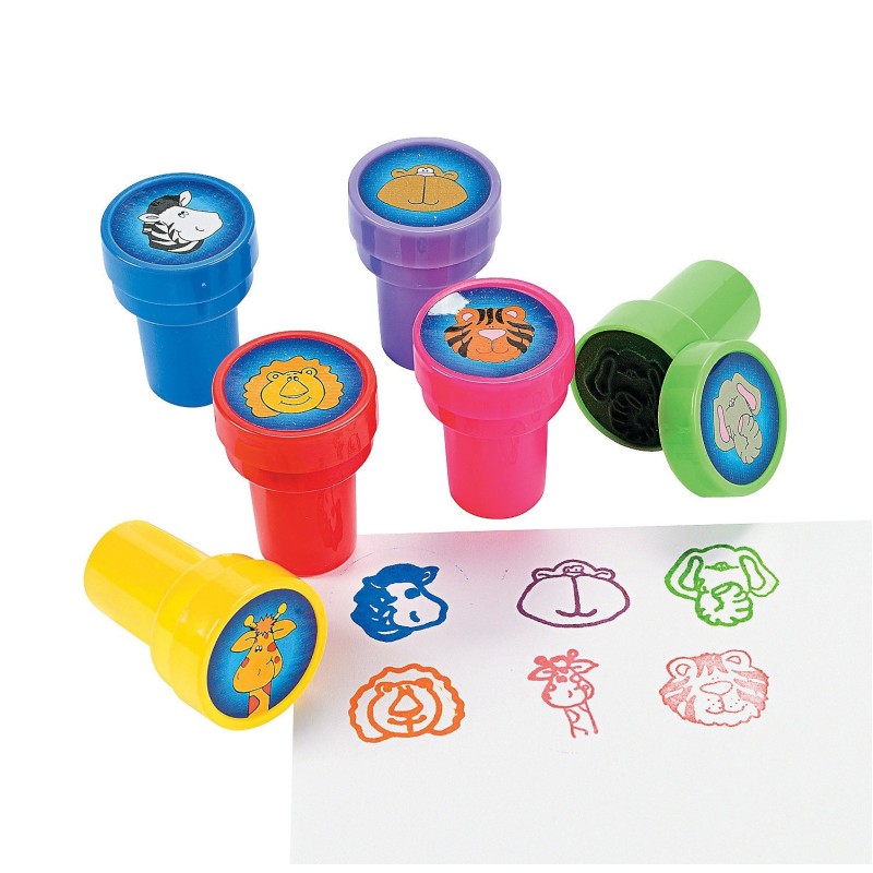 Zoo Animals Stamps (Pack of 12) | Jungle Animals Party Supplies