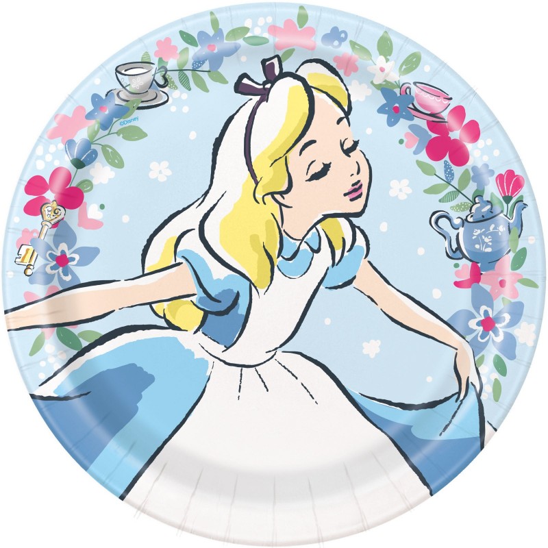 Alice in Wonderland Large Plates (Pack of 8) | Alice in Wonderland Party Supplies