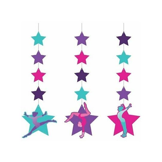 Gymnastics Party Hanging Cutouts (Set of 3) | Gymnastics Party Supplies