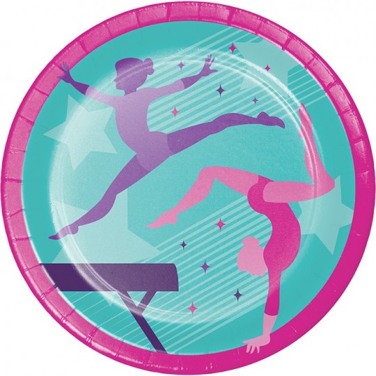 Gymnastics Party Large Plates (Pack of 8) | Gymnastics Party Supplies