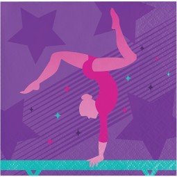 Gymnastics Party Small Napkins (Pack of 16) | Gymnastics Party Supplies