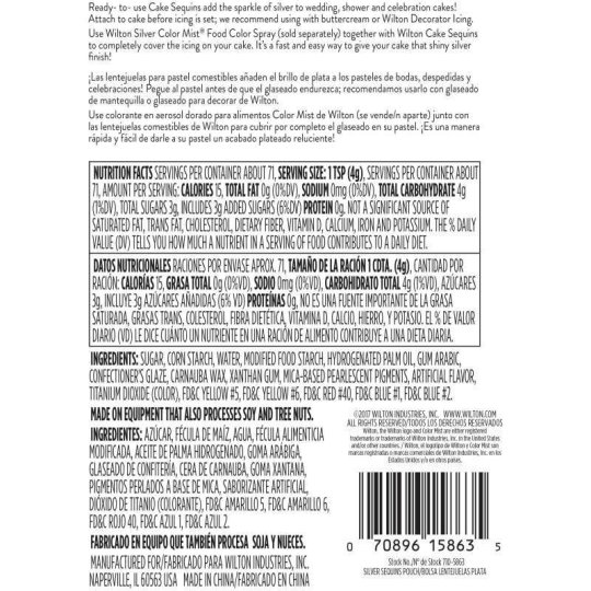 Wilton Silver Sequins (283g) | Wilton Party Supplies