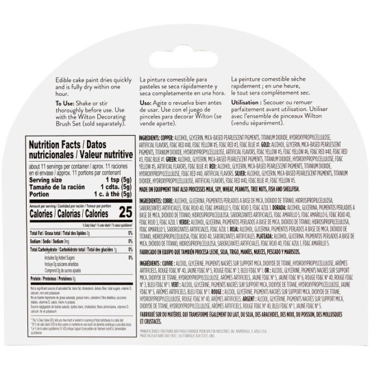 Wilton Edible Metallic Cake Paint (Set of 5) | Wilton Party Supplies