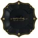 Ramadan Mubarak Black Dessert Paper Plates (Pack of 8) | Ramadan/Eid Party Supplies
