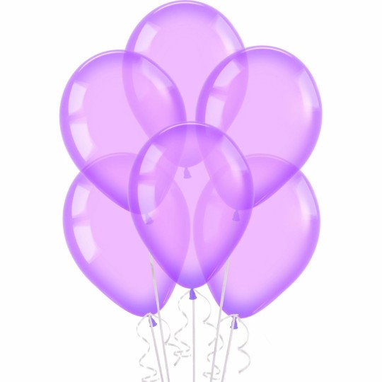 Neon Crystal Purple Balloons (Pack of 10) | Coloured Latex Balloons Party Supplies