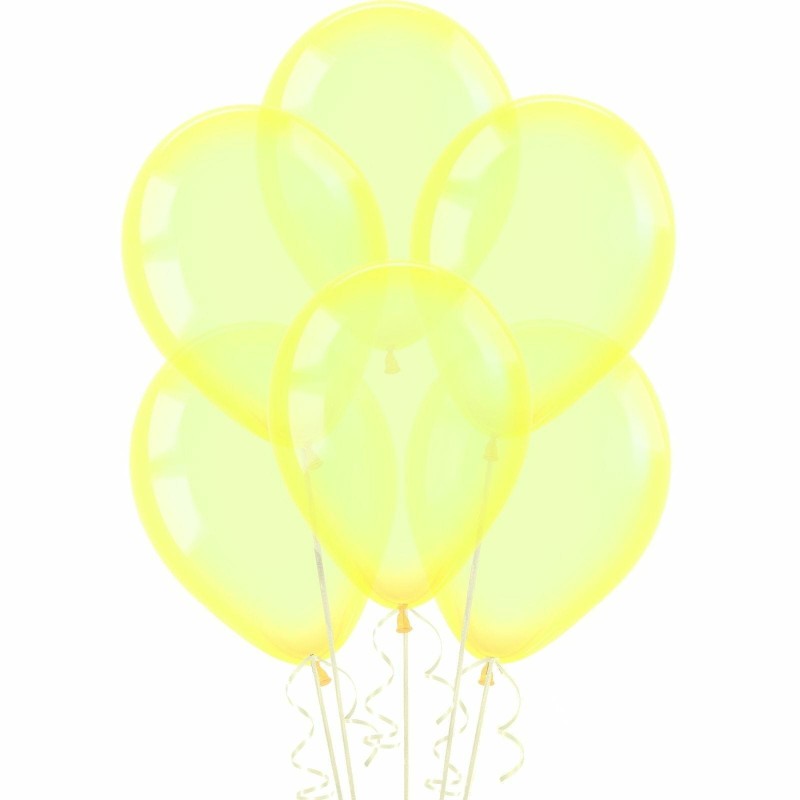 Neon Crystal Yellow Balloons (Pack of 10) | Coloured Latex Balloons Party Supplies