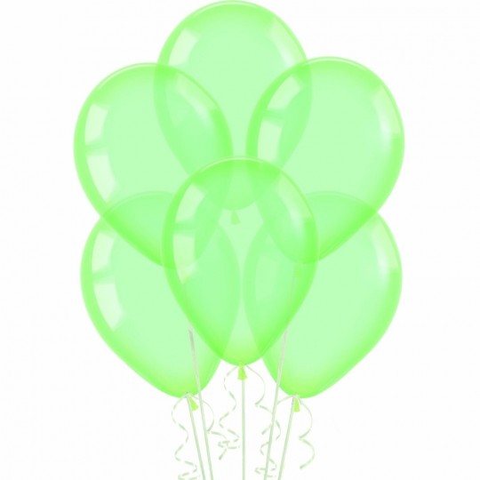 Neon Crystal Green Balloons (Pack of 10) | Coloured Latex Balloons Party Supplies