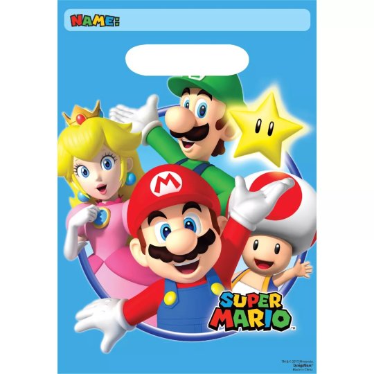 Super Mario Party Bags (Pack of 8) | Super Mario Party Supplies