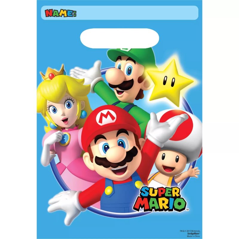 Super Mario Party Bags (Pack of 8) | Super Mario Party Supplies
