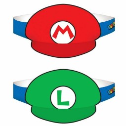Super Mario Party Hats (Pack of 8) | Super Mario Party Supplies