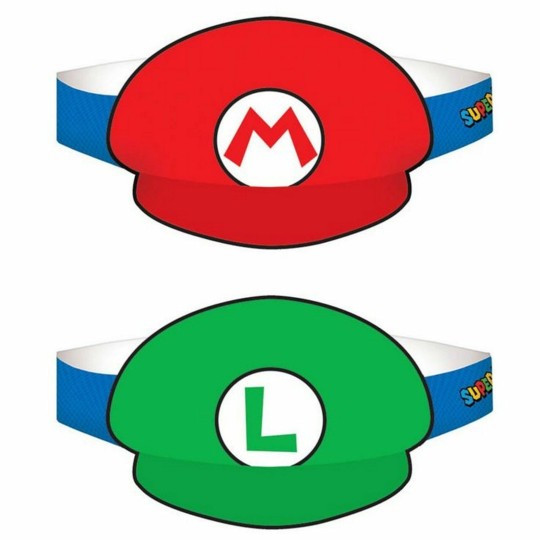 Super Mario Party Hats (Pack of 8) | Super Mario Party Supplies