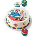Wilton Super Mario Cake Image Topper (Set of 9) | Super Mario Party Supplies