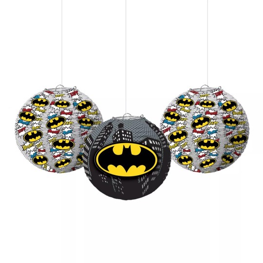 Batman Lanterns (Set of 3) | Justice League Party Supplies