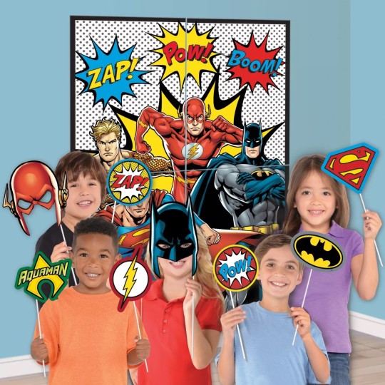 Justice League Scene Setter & Photo Props | Justice League Party Supplies