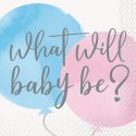 Gender Reveal Baby Shower Small Napkins (Pack of 16) | Gender Reveal