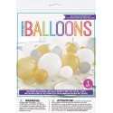 Silver, White and Gold Balloon Table Centrepiece Kit | Balloon Garland Kit Party Supplies