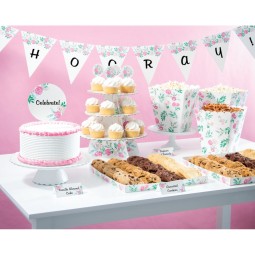 Floral Tea Party Buffet Table Decorating Kit (27 Pieces) | Floral Tea Party Party Supplies