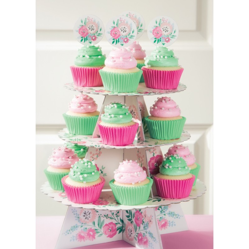 Floral Tea Party Buffet Table Decorating Kit (27 Pieces) | Floral Tea Party Party Supplies