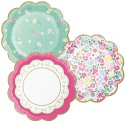 Floral Tea Party Small Scalloped Plates (Pack of 8) | Floral Tea Party Party Supplies