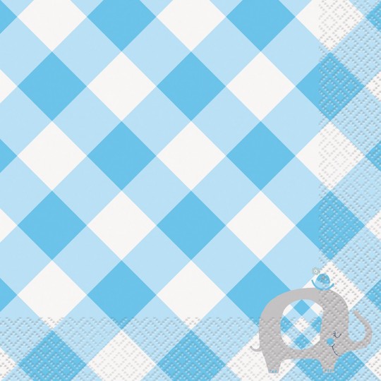 Blue Baby Elephant Large Napkins (Pack of 16) | Blue Baby Elephant Party Supplies