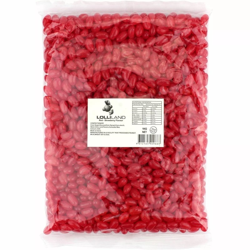 Red Jelly Beans (1kg) | Lollies Party Supplies