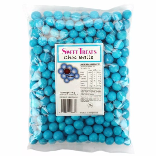 Blue Chocolate Balls (1kg) | Lollies Party Supplies
