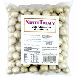 Gold Shimmer Gumballs (1kg) | Lollies Party Supplies