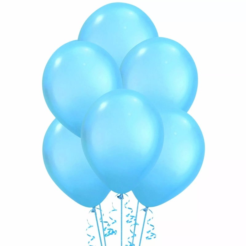 Light Blue Pearl Balloons (Pack of 20) | Coloured Latex Balloons Party Supplies