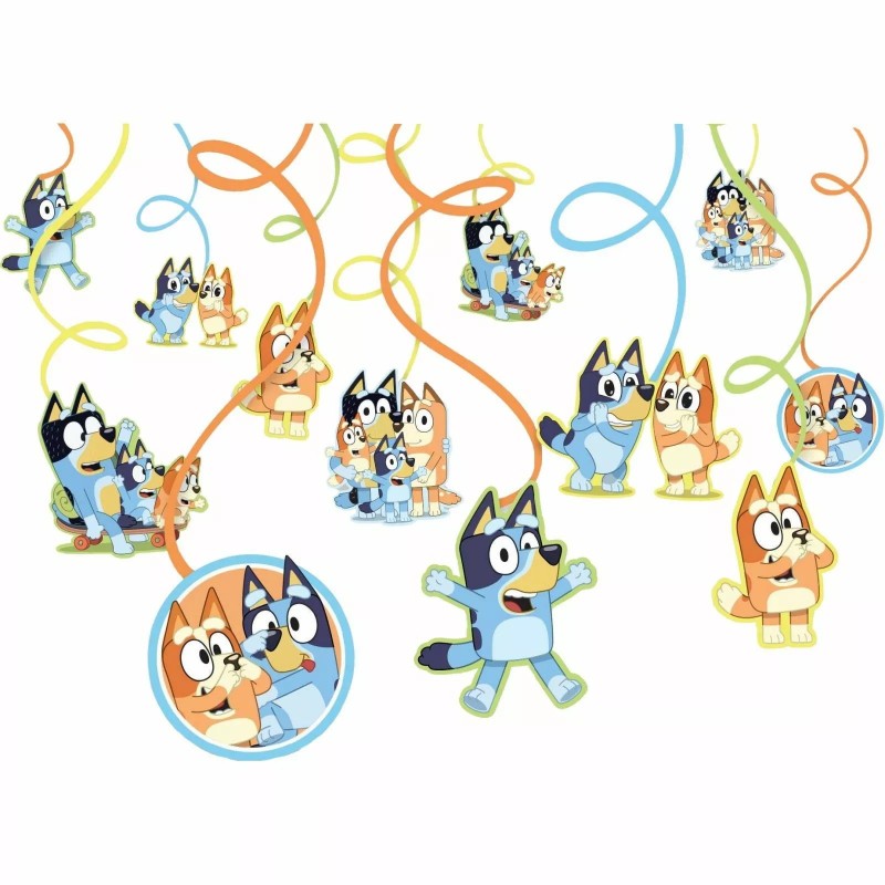 Bluey Swirl Decorations (Set of 12) | Bluey Party Supplies