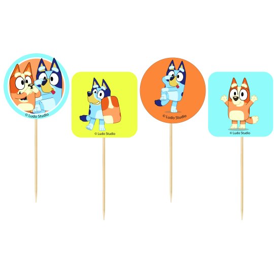 Bluey Cupcake Picks (Set of 24) | Bluey Party Supplies