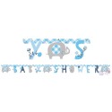 Blue Baby Elephant Baby Shower Banner | Blue Baby Elephant Party Supplies