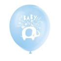 Blue Baby Elephant Baby Shower Balloons (Pack of 8) | Blue Baby Elephant Party Supplies