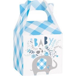 Blue Baby Elephant Favour Boxes (Pack of 8) | Blue Baby Elephant Party Supplies
