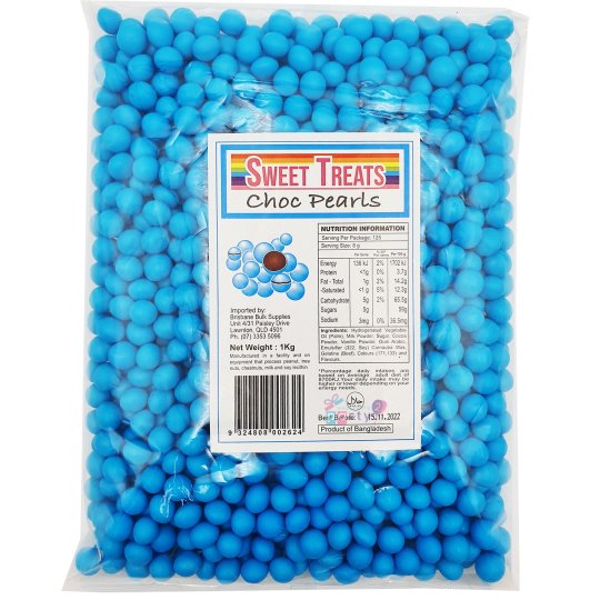 Blue Chocolate Pearls (1kg) Chocolates & Lollies Who Wants 2 Party